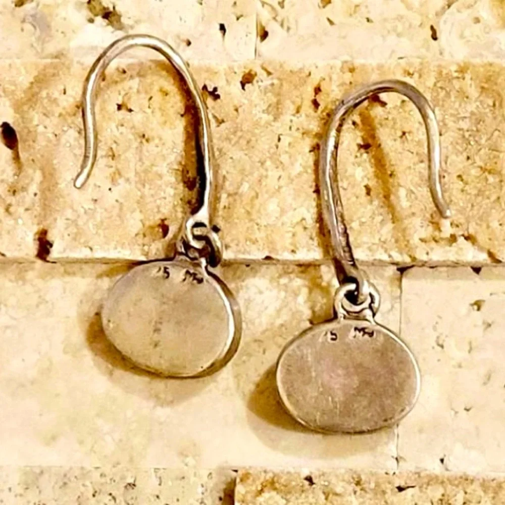 Southwestern Boho Chic Urban Cowgirl Turquoise Sterling Silver Hook Earrings